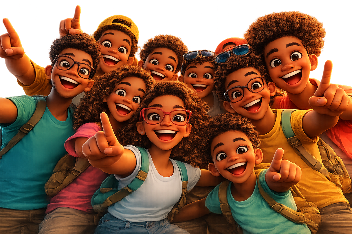 Smiling children learning with WifiCombat